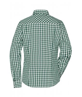 Dames Ladies' Checked Blouse Bosgroen/wit 8053