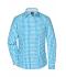 Damen Ladies' Checked Blouse Turquoise/white 8053
