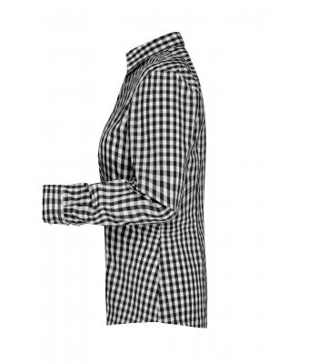 Dames Ladies' Checked Blouse Zwart/wit 8053
