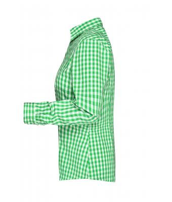 Dames Ladies' Checked Blouse Groen/wit 8053
