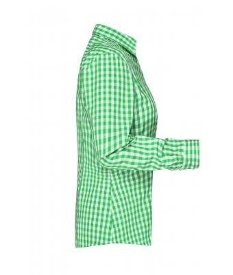 Dames Ladies' Checked Blouse Groen/wit 8053