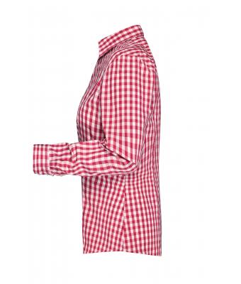 Dames Ladies' Checked Blouse Rood/wit 8053