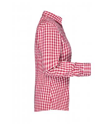 Dames Ladies' Checked Blouse Rood/wit 8053
