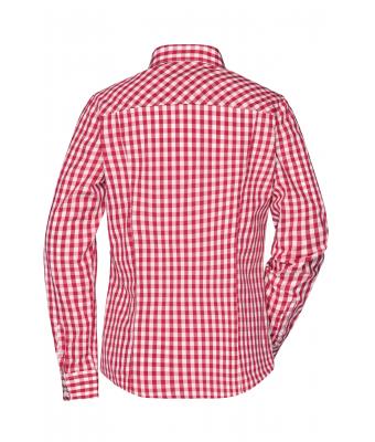 Dames Ladies' Checked Blouse Rood/wit 8053