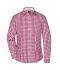 Dames Ladies' Checked Blouse Bordeaux/wit 8053