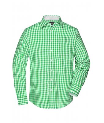 Homme Chemise Vichy manches longues homme Vert/blanc 8054