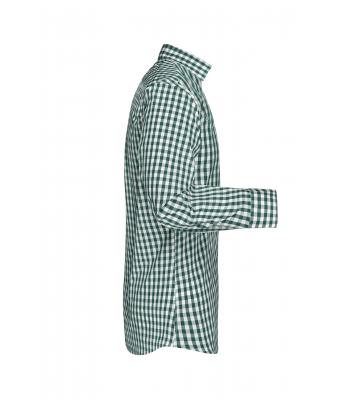 Heren Men's Checked Shirt Bosgroen/wit 8054