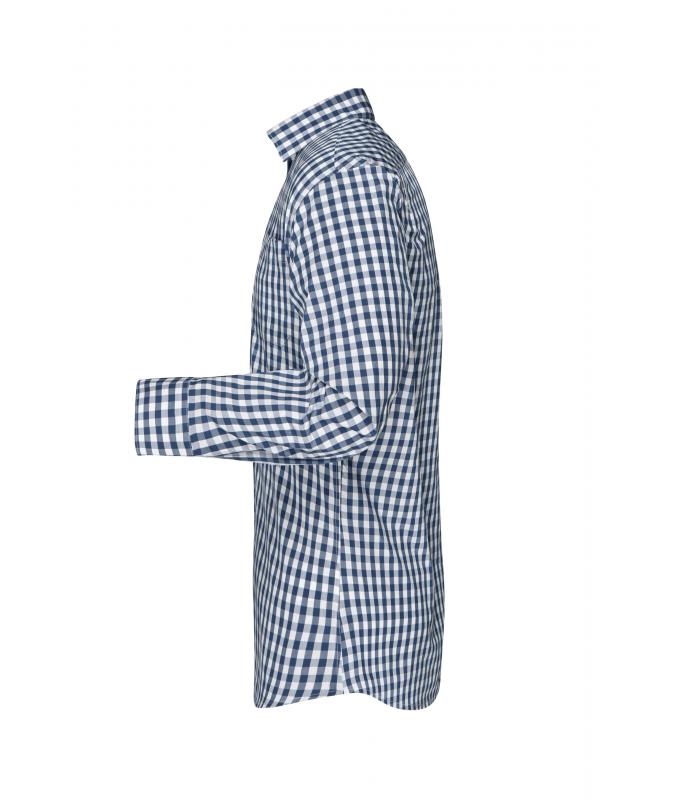 Herren Men's Checked Shirt Navy/white 8054