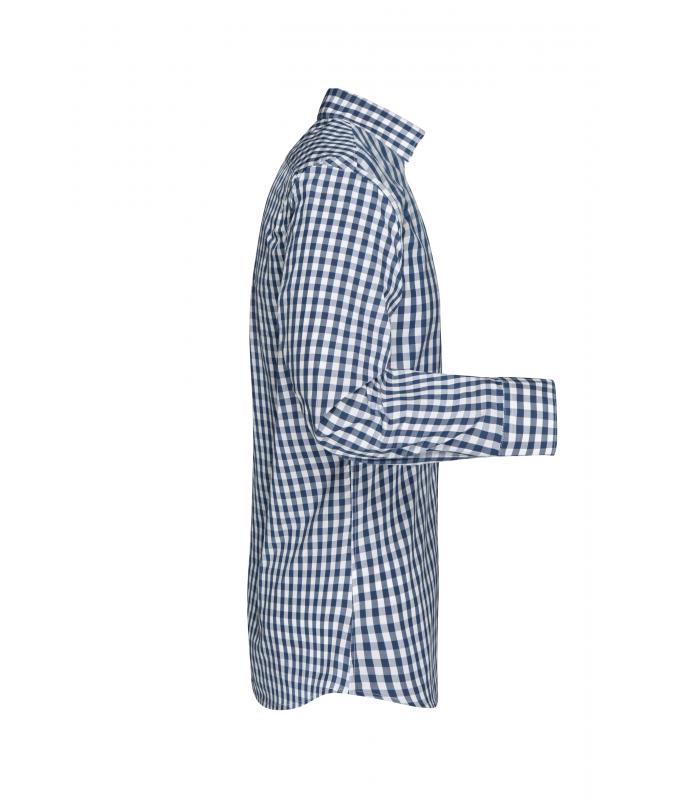 Herren Men's Checked Shirt Navy/white 8054