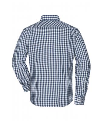 Herren Men's Checked Shirt Navy/white 8054