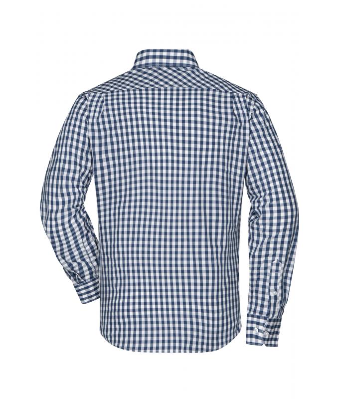 Herren Men's Checked Shirt Navy/white 8054