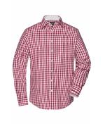 Herren Men's Checked Shirt Bordeaux/white 8054