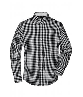 Men Men s Checked Shirt Black white Daiber