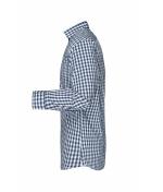 Heren Men's Checked Shirt Navy/wit 8054