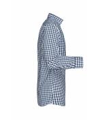 Heren Men's Checked Shirt Navy/wit 8054