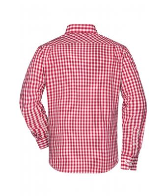 Heren Men's Checked Shirt Rood/wit 8054