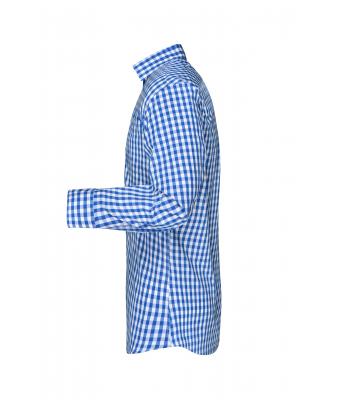 Heren Men's Checked Shirt Royal/wit 8054