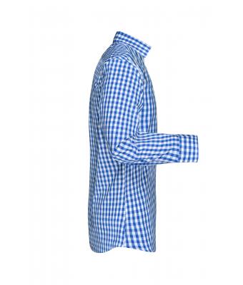 Heren Men's Checked Shirt Royal/wit 8054