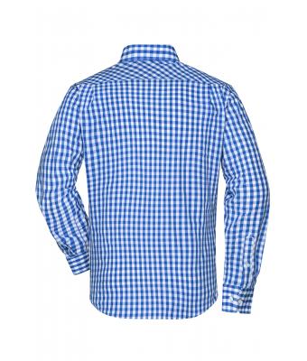 Heren Men's Checked Shirt Royal/wit 8054