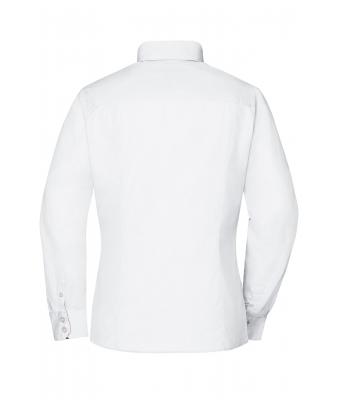 Damen Ladies' Plain Shirt White/red-white 8055