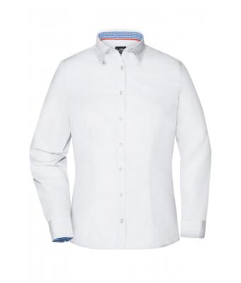 Ladies Ladies' Plain Shirt White/royal-white 8055