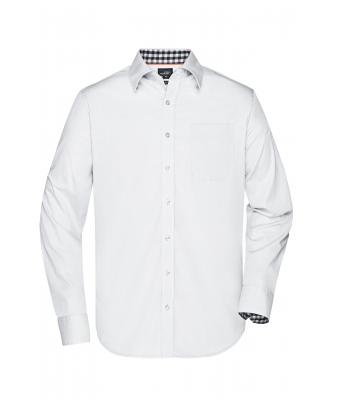 Homme Chemise manches longues business homme Blanc/noir-blanc 8056