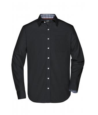Men Men's Plain Shirt Black/black-white 8056
