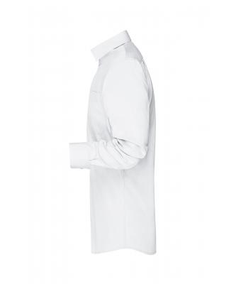 Herren Men's Plain Shirt White/black-white 8056