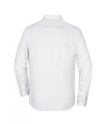 Herren Men's Plain Shirt White/black-white 8056