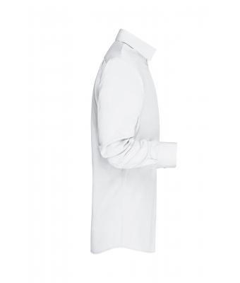 Heren Men's Plain Shirt Wit/royal-wit 8056