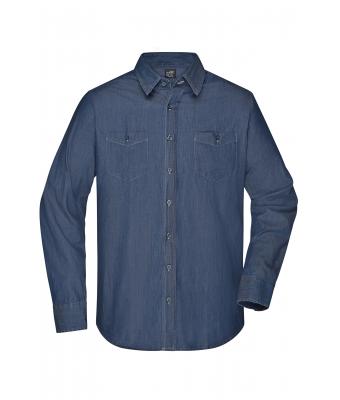 Herren Men's Denim Shirt Dark-denim 8159