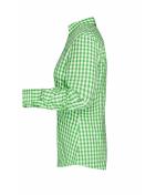 Dames Ladies' Traditional Shirt Groen/wit 8306