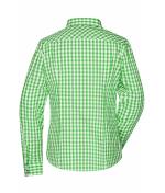 Dames Ladies' Traditional Shirt Groen/wit 8306