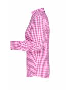 Dames Ladies' Traditional Shirt Paars/wit 8306