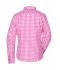 Dames Ladies' Traditional Shirt Paars/wit 8306