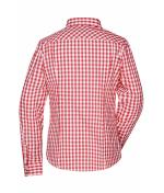 Dames Ladies' Traditional Shirt Rood/wit 8306
