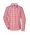 Dames Ladies' Traditional Shirt Rood/wit 8306