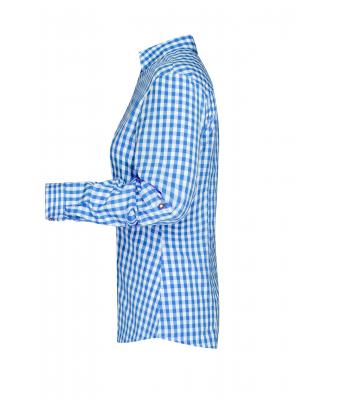 Dames Ladies' Traditional Shirt Royal/wit 8306
