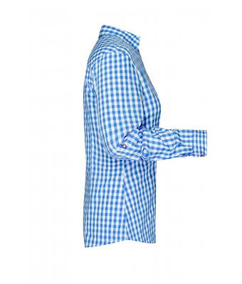 Dames Ladies' Traditional Shirt Royal/wit 8306