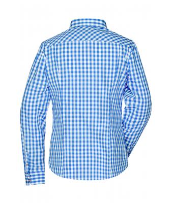Dames Ladies' Traditional Shirt Royal/wit 8306