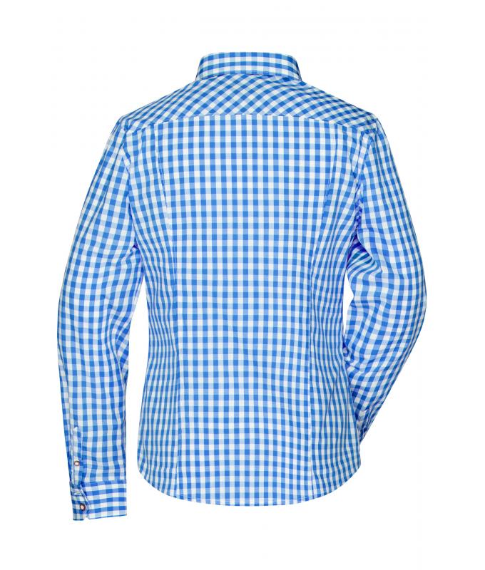 Dames Ladies' Traditional Shirt Royal/wit 8306