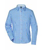 Dames Ladies' Traditional Shirt Royal/wit 8306