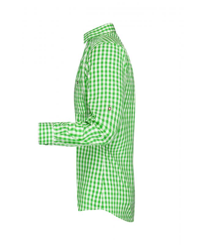 Homme Chemise traditionnelle Vert/blanc 8307