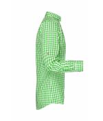 Homme Chemise traditionnelle Vert/blanc 8307