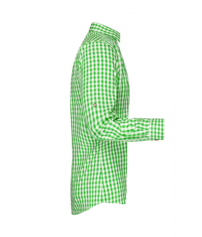 Homme Chemise traditionnelle Vert/blanc 8307