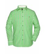 Homme Chemise traditionnelle Vert/blanc 8307