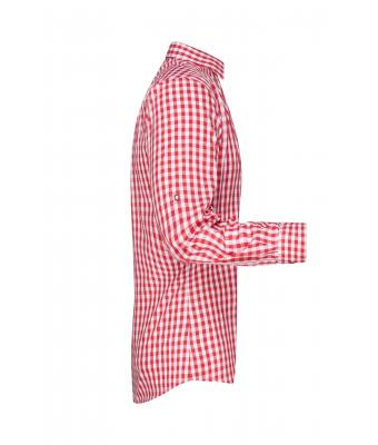 Homme Chemise traditionnelle Rouge/blanc 8307