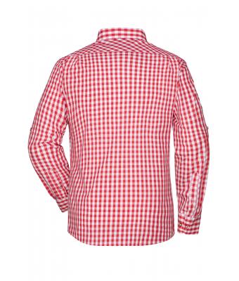 Homme Chemise traditionnelle Rouge/blanc 8307