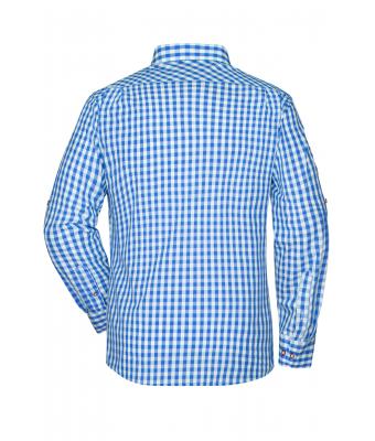 Herren Men's Traditional Shirt Royal/white 8307