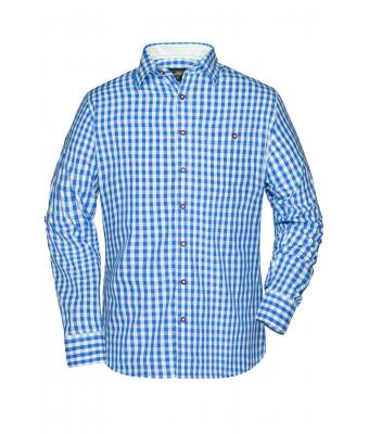 Herren Men's Traditional Shirt Royal/white 8307